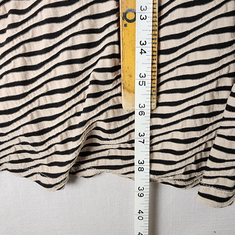 Anne Klein Fit and Flare Dress Women 12 Tan Black Zebra Textured Seersucker - Picture 7 of 12